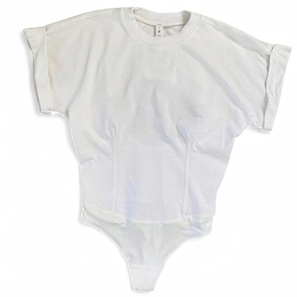 Lululemon White Heavyweight Cotton Bodysuit Size Small